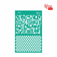 Трафарет багаторазовий самоклеючий, №1130, Фоновий, 13x20см, Серія „Recipe book“, ROSA TALENT