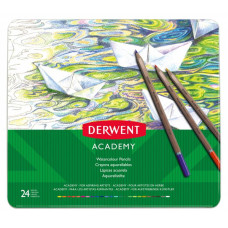 Набір акварельних олівців Academy Watercolour , 24 кол., в метал. коробці, Derwent