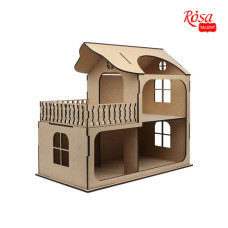Кукольный домик с балконом, МДФ, 58х31х53 см, ROSA TALENT