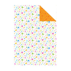 Бумага с рисунком Бабочки , А4 (21х29,7см), двухсторонняя, Белая, 300 г м2, Heyda