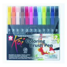 Набор маркеров Koi Coloring Brush Pen, 12цв, Sakura