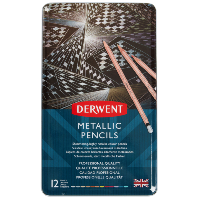 Набор цветных карандашей Metallic, 12 цв, мет,короб, Derwent