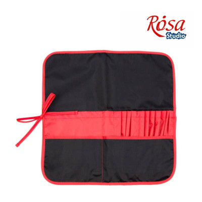 Пенал для кистей, ткань (37х37 см), черный + красный ROSA Studio