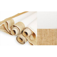 Полотно у рулоні Льон середнє зерно 1,5х1 м/п щільність 470 г/м2 акриловий грунт ROSA (максимально 10 метрів)