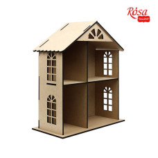 Кукольный домик двухэтажный, МДФ, 49х41х20 см, ROSA TALENT