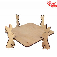Подставка для пасхи Зайчики, квадрат, фанера, 22х22х9 см, ROSA TALENT