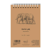 Альбом для ескизов на спирали AUTHENTIC А5, 135 г м2, 80л, коричневый цвет, SMILTAINIS