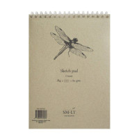 Альбом для ескизов на спирали AUTHENTIC А4, 80 г м2, 100л, кремовый цвет, SMILTAINIS