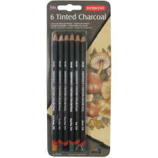 Набір вугільних олівців Tinted Charcoal, 6шт, в блістері, Derwent