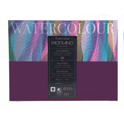 Склейка-блок для акварели Watercolor A4 (24х32 см), 200 г м2, 20л, среднее зерно, Fabriano
