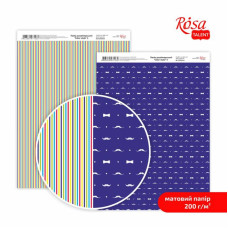 Бумага дизайнерская двусторонняя матовая Color style 4, 21х29,7 см, 200 г м2, ROSA TALENT