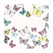 Декупажные салфетки Маленькие бабочки , белые, 33х33 см, 18,5 г м2, 20 шт, Ambiente