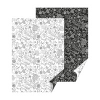 Бумага с рисунком Flower двусторонняя, Монохром, 50х70 см, 200 г м2, Heyda