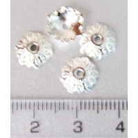 Обниматель для бусин, Лепестки, Светлое серебро, 8х1,5мм, 10шт., Margo