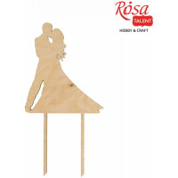 Заготовка топер на торт „Молодята“, фанера, 12,5х23,5см, ROSA TALENT