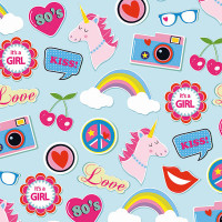 Декупажные салфетки Patches Pins , Голубые, 33х33 см, 18,5 г м2, 20 шт, Ambiente