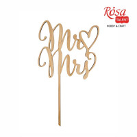 Заготовка топер на торт Mrs Mr 1, фанера, 14х24,5 см, ROSA TALENT