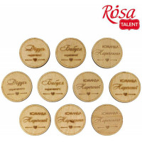 Заготовки значки Свадьба 1, фанера, 4 см, 10 шт, ROSA TALENT