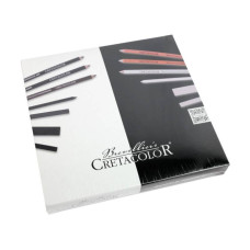 Набор материалов для графики, BLACK WHITE, в метал, коробке, 25 шт, Cretacolor