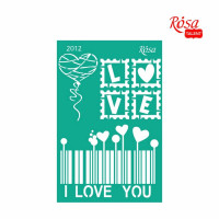 Трафарет многоразовый самоклеющийся, № 2012, 13х20 см, Серія Love, ROSA TALENT