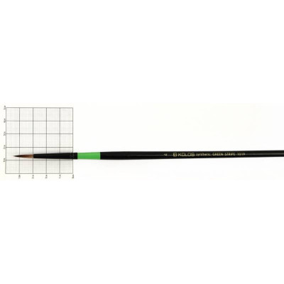 Пензель Синтетика кругла, Green stripe 1019, № 4, довга ручка KOLOS