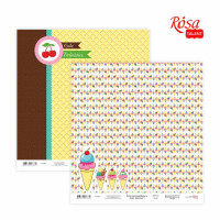 Бумага для скрапбукинга Cake delicious 1, двусторонняя, 30,48х30,48 см, 200 г м2, ROSA TALENT