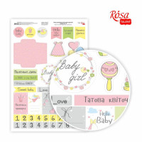 Бумага дизайнерская односторонняя Sweet Girl 8, 21х29,7 см, глянцевая, 250 г м2, ROSA TALENT