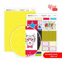 Бумага дизайнерская двусторонняя матовая Color style 8, 21х29,7 см, 200 г м2, ROSA TALENT