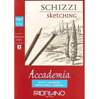 Склейка для эскизов Accademia А5 (14,8х21см), 120 г м2, 50л., Fabriano