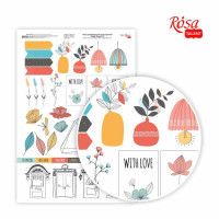 Папір дизайнерський односторонній „Magic flowers“ 9, 21х29,7 см, глянцевий, 250 г/м2, ROSA TALENT