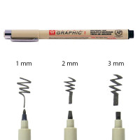 Линер-маркер PIGMA GRAPHIC 1 мм, Черный, Sakura