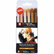 Набор маркеров Koi Coloring Brush Pen, PORTRAIT 6цв, Sakura