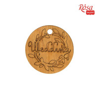 Мини-заготовка тег Wedding, фанера, d:4,5 см, 10 шт, ROSA TALENT