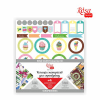 Колекція для скрапбукінгу „Cake delicious“, (двост. папір + 4 ДЕКОР ел.), 30,48х30,48 см, 200 г/м2, 6 арк., ROSA TALENT