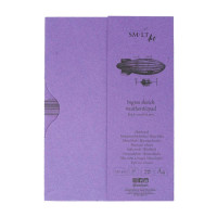 Склейка для ескізів в папці AUTHENTIC (Ingres) А4, 130 г/м2, 30л, білий папір з додаванням бавовни, SMILTAINIS