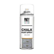 Краска-аэрозоль на водной основе Chalk-finish, Серый, 400 мл, PINTYPLUS