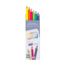 Набор 5 цветных неоновых карандашей МЕГА Artist Studio Line + 1 графитовый МЕГА НВ, карт, коробка, Cretacolor