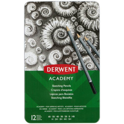 Набор графитных карандашей Academy, 12 шт Derwent