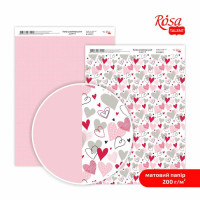 Папір дизайнерський двосторонній матовий „Love“ 6, 21х29,7 см, 200 г/м2, ROSA TALENT