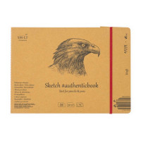 Альбом для ескізів AUTHENTIC (Kraft) А5 (24,5*17,6см), 90 г/м2, 24л, коричневий колір, SMILTAINIS