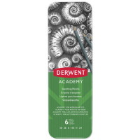 Набір графітних олівців Academy, 6шт., мет. коробка, Derwent