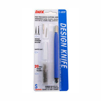 Нож макетный С-603Р, пластиковая ручка, 20 сменных лезвий + 2 насадки, DAFA