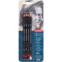 Набір вугільних олівців Charcoal, 4 шт, в блістері, Derwent