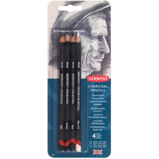 Набір вугільних олівців Charcoal, 4 шт, в блістері, Derwent