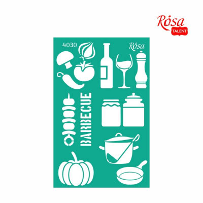 Трафарет багаторазовий самоклеючий, №4030, 13x20см, Серія „Recipe book“, ROSA TALENT
