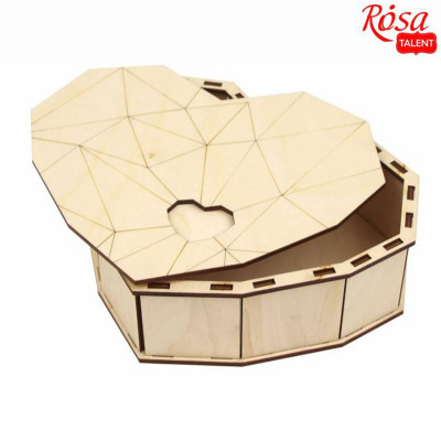 Подарочная коробка Сердце, фанера, 20х16х6 см, ROSA TALENT