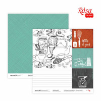 Бумага для скрапбукинга Recipe book 4, двусторонняя, 30,48х30,48 см, 200 г м2, ROSA TALENT