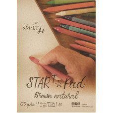 Склейка для эскизов STAR T (Kraft) А5, 125 г м2, 20л, коричневый цвет, SMILTAINIS