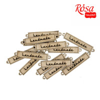 Мини-заготовка Тег Handmade 3, фанера, 5,0х1,0 см, 10 шт, ROSA TALENT