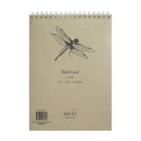 Альбом для ескизов на спирали AUTHENTIC А5, 80 г м2, 70л, кремовый цвет, SMILTAINIS